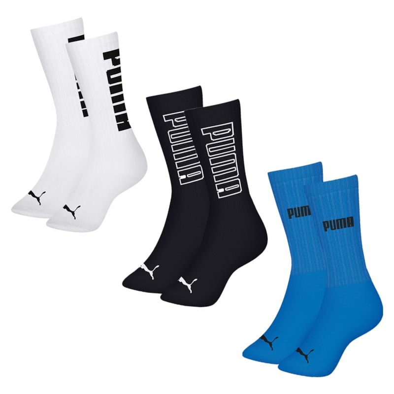 Kit 3 Pares De Meias Puma Esportiva Cano Longo Masculina