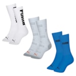 Kit 3 Pares De Meias Puma Esportiva Cano Longo Masculina