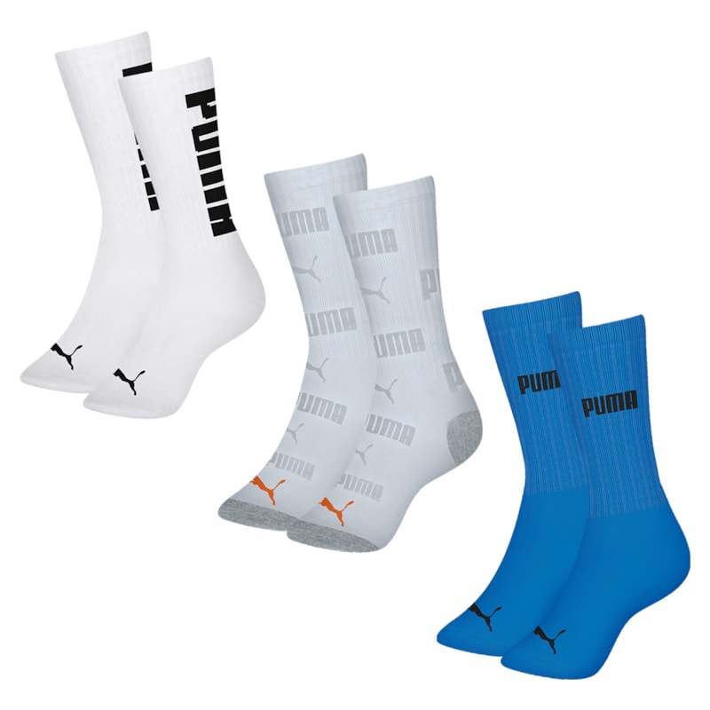 Kit 3 Pares De Meias Puma Esportiva Cano Longo Masculina