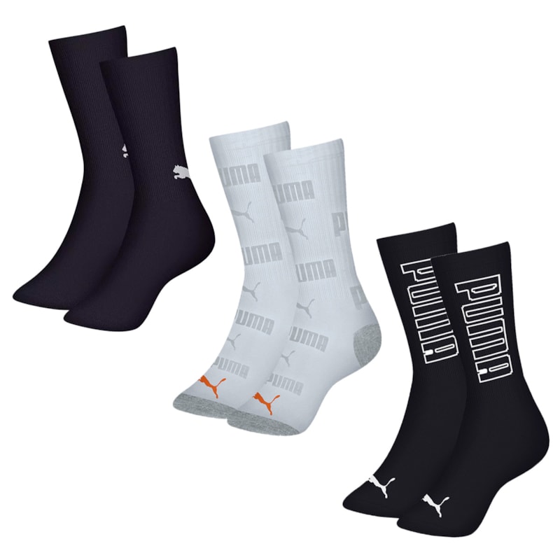 Kit 3 Pares De Meias Puma Esportiva Cano Longo Masculina