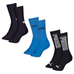 Kit 3 Pares De Meias Puma Esportiva Cano Longo Masculina