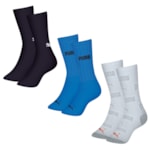 Kit 3 Pares De Meias Puma Esportiva Cano Longo Masculina