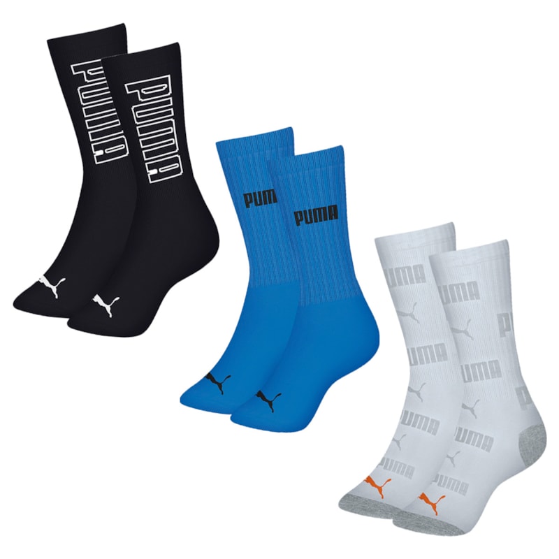 Kit 3 Pares De Meias Puma Esportiva Cano Longo Masculina