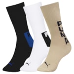 Kit 3 Pares de Meias Puma Esportiva Cano Longo Masculino