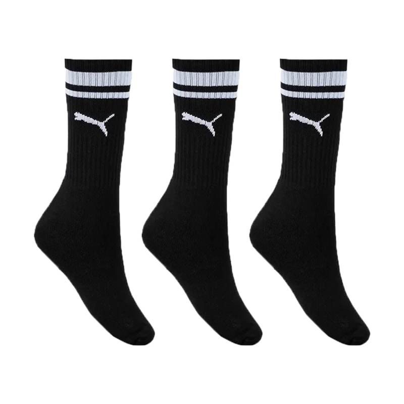 Kit 3 Pares de Meias Puma Esportiva Cano Longo Masculino Kit 3 Pares de Meias Puma Esportiva Cano Longo Masculino