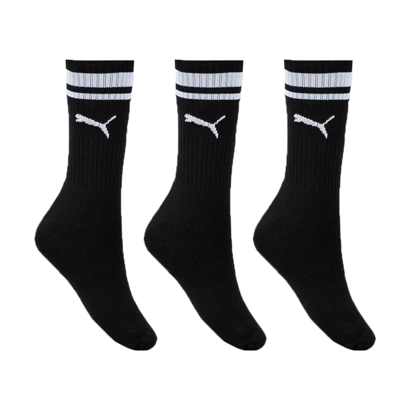 Kit 3 Pares de Meias Puma Esportiva Cano Longo Masculino