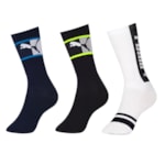 Kit 3 Pares de Meias Puma Esportiva Cano Longo Masculino