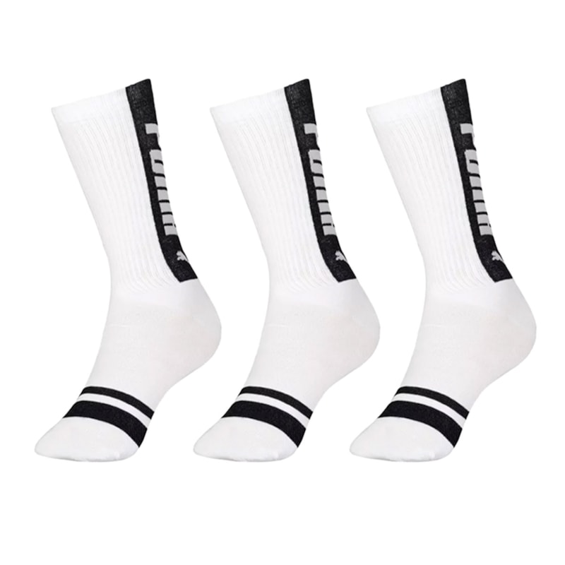 Kit 3 Pares de Meias Puma Esportiva Cano Longo Masculino