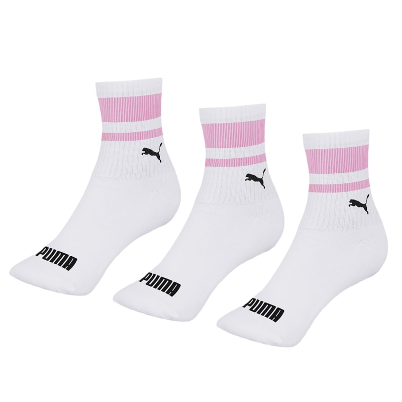 Kit 3 Pares de Meias Puma Esportiva Cano Médio Feminina