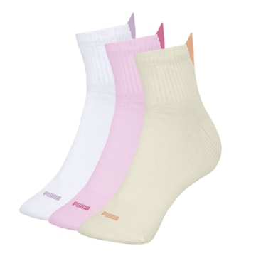 Kit 3 Pares De Meias Puma Esportiva Cano Médio Feminina