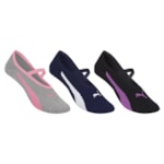 Kit 3 Pares de Meias Puma Sapatilha Pilates Antiderrapante Feminina