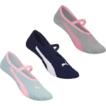 Kit 3 Pares de Meias Puma Sapatilha Pilates Antiderrapante Feminino