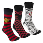 Kit 3 Pares de Meias Rikam Casual Flamengo Masculina