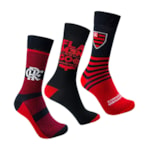 Kit 3 Pares de Meias Rikam Flamengo Casual Masculina