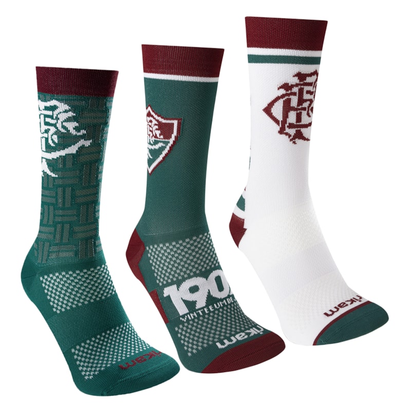 Kit 3 Pares de Meias Rikam Fluminense Performance Feminina