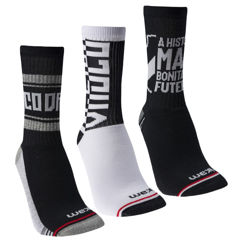 Kit 3 Pares de Meias Rikam Vasco da Gama Esportiva Masculina