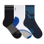 Kit 3 Pares de Meias Selene Esportiva Cano Médio Masculino