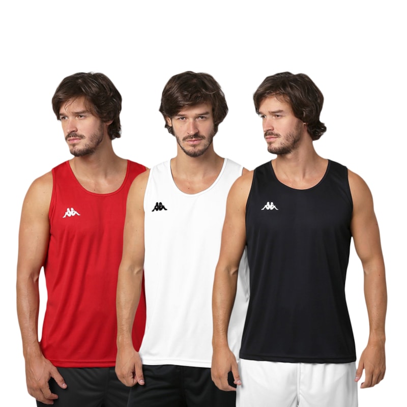 Kit 3 Regatas Kappa Basic Masculina