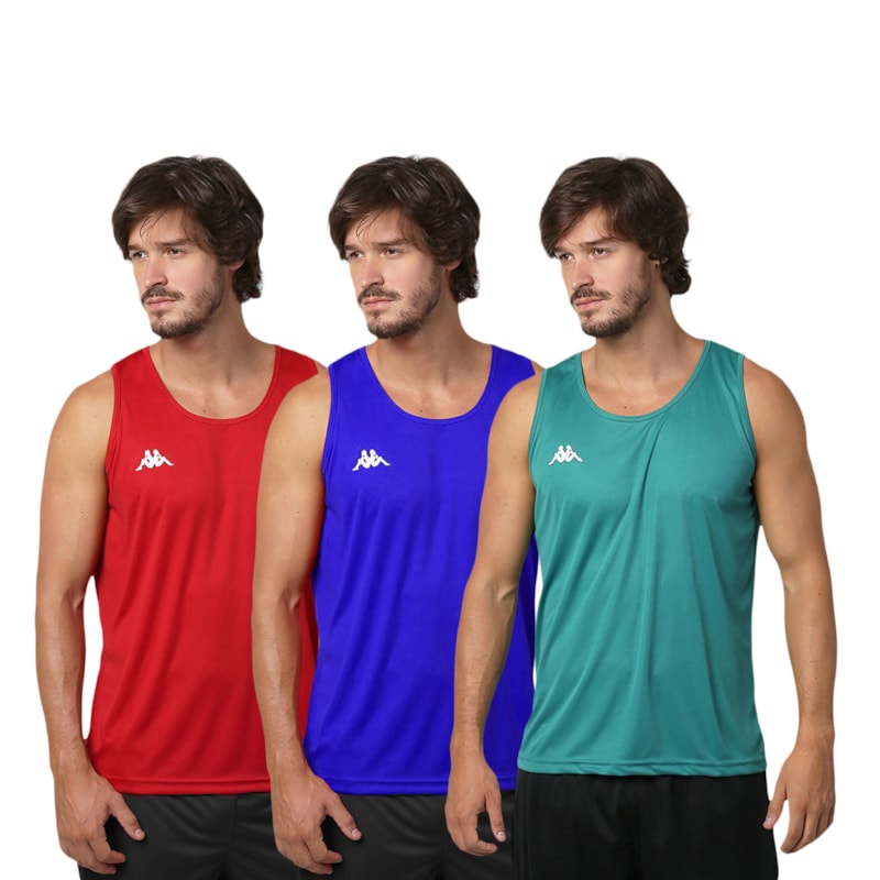 Kit 3 Regatas Kappa Basic Masculina