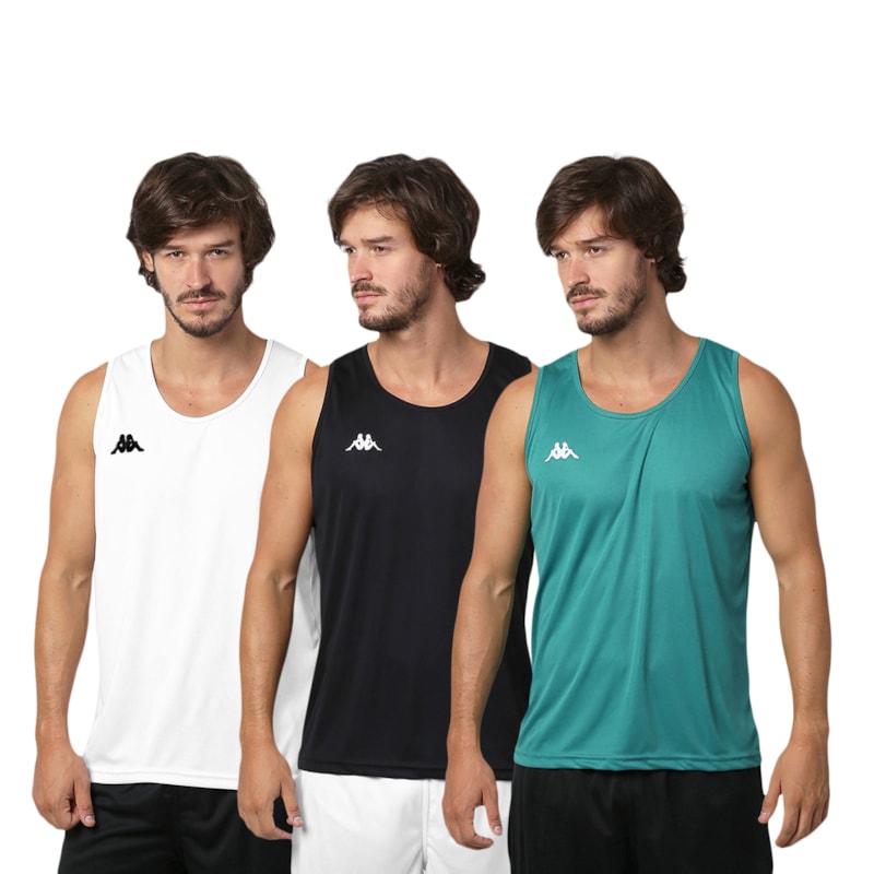 Kit 3 Regatas Kappa Basic Masculina