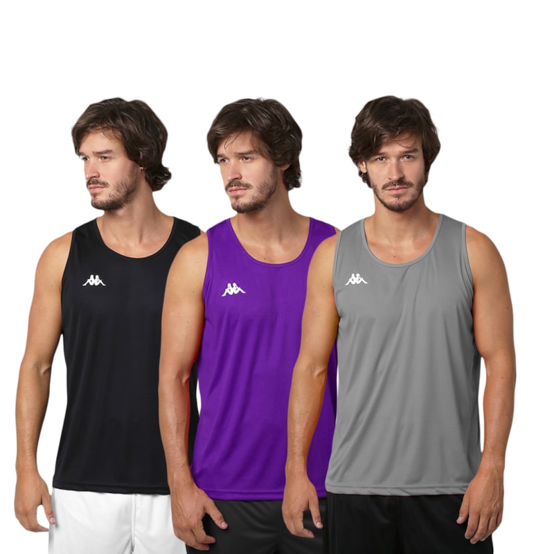 Kit 3 Regatas Kappa Basic Masculina