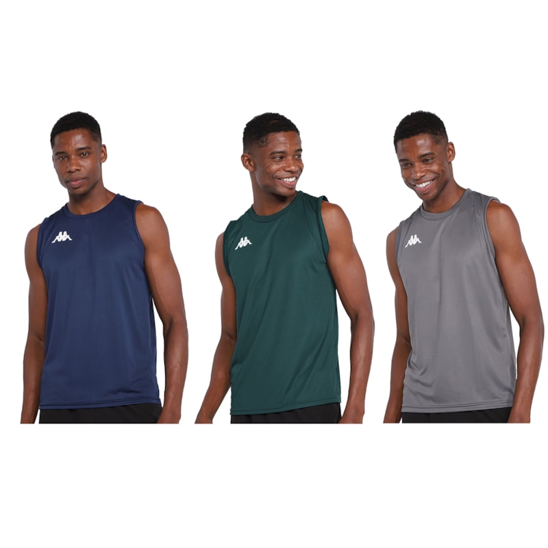 Kit 3 Regatas Kappa Sport Masculina