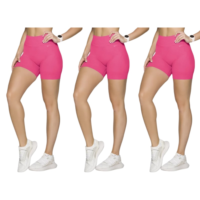 Kit 3 Shorts Selene Sem Costura Feminino