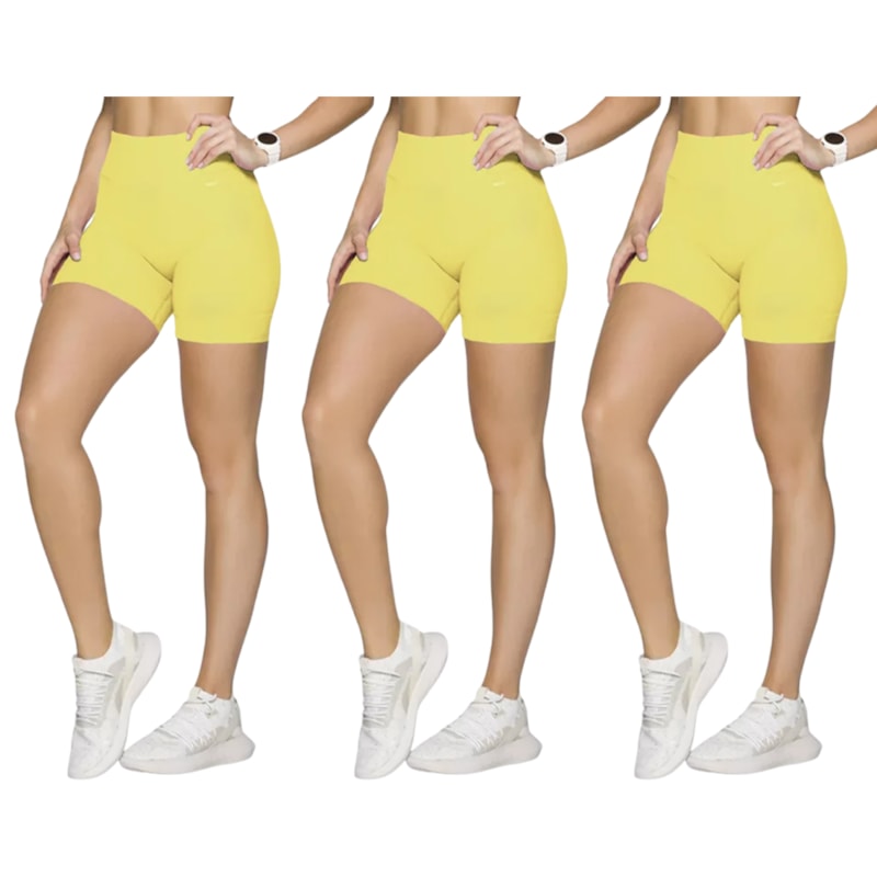 Kit 3 Shorts Selene Sem Costura Feminino