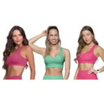 Kit 3 Tops Canelado Selene Sem Costura Feminino