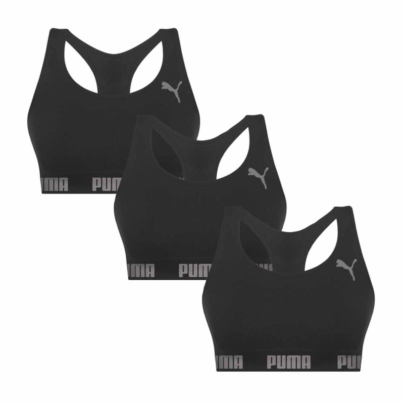 Kit 3 Tops Puma Nadador Sem Costura Kit 3 Tops Puma Nadador Sem Costura