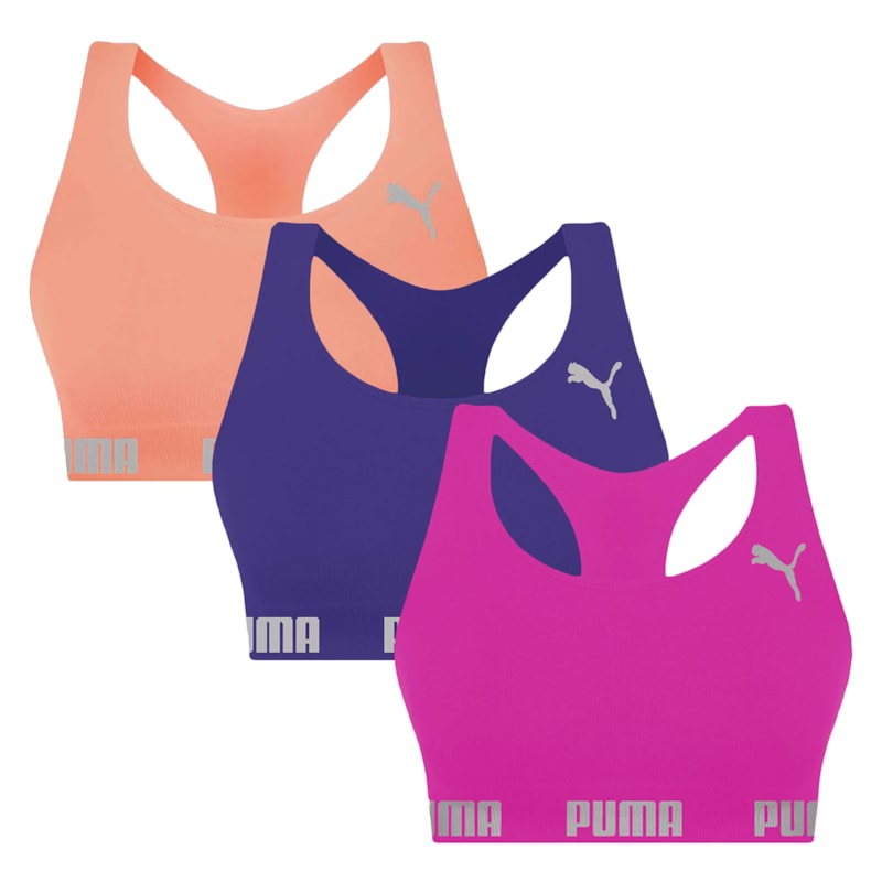 Kit 3 Tops Puma Nadador Sem Costura Feminino