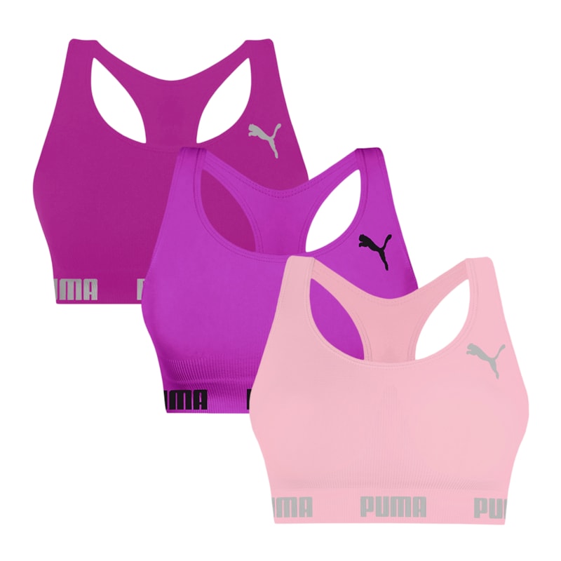 Kit 3 Tops Puma Nadador Sem Costura Feminino