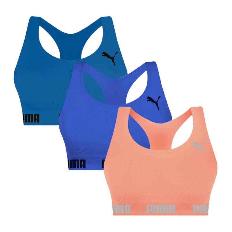 Kit 3 Tops Puma Nadador Sem Costura Feminino