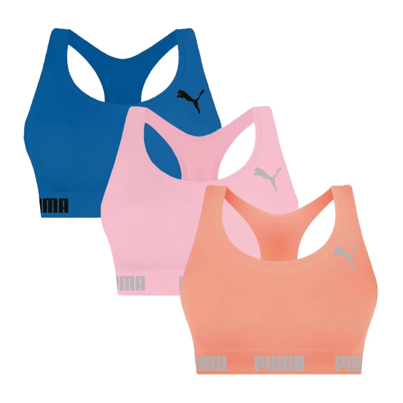 Kit 3 Tops Puma Nadador Sem Costura Feminino