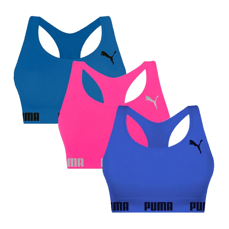 Kit 3 Tops Puma Nadador Sem Costura Feminino