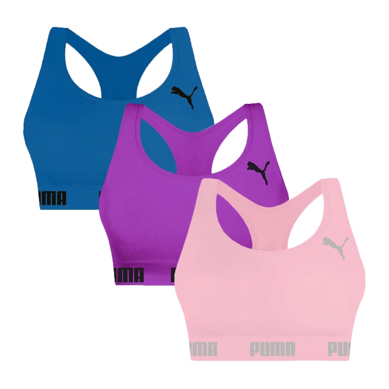 Kit 3 Tops Puma Nadador Sem Costura Feminino