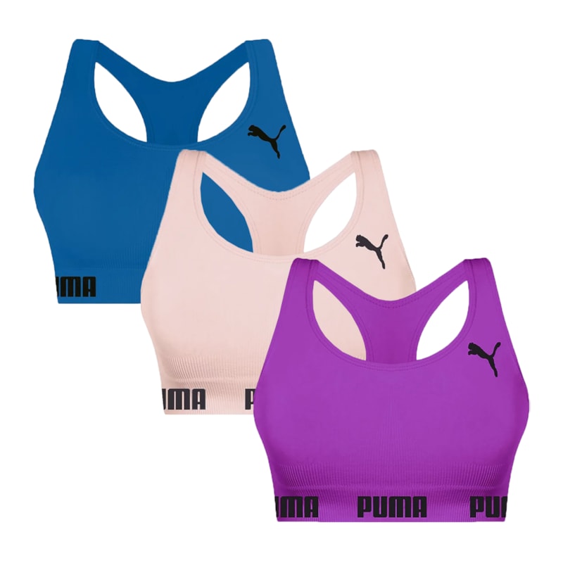 Kit 3 Tops Puma Nadador Sem Costura Feminino