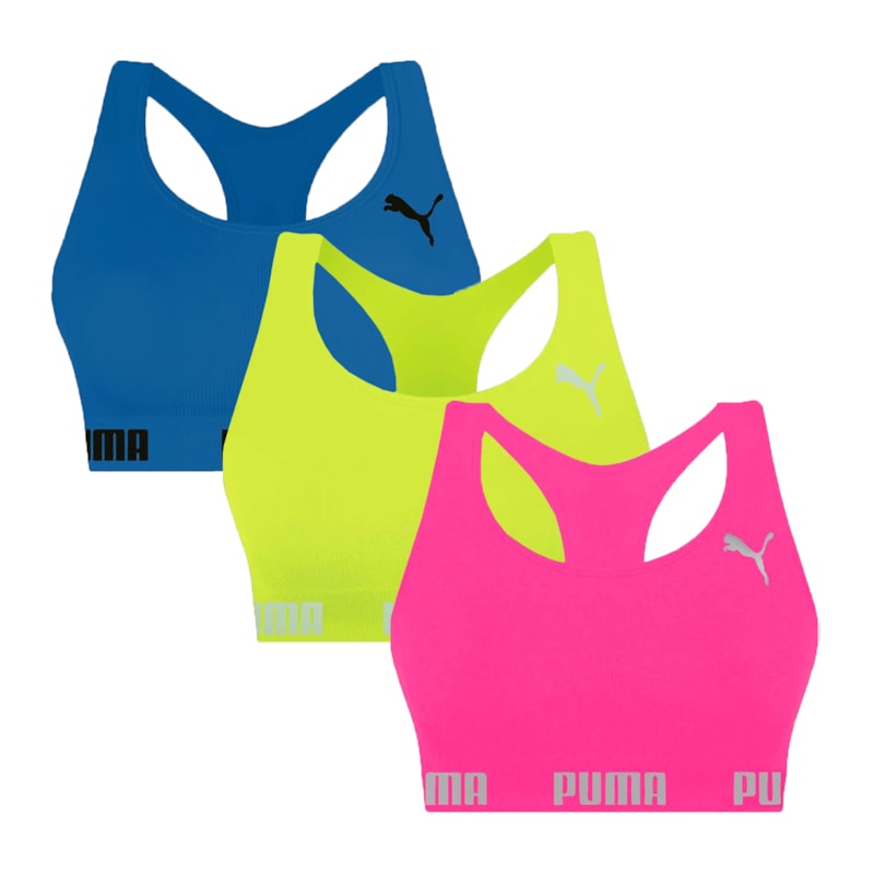 Kit 3 Tops Puma Nadador Sem Costura Feminino