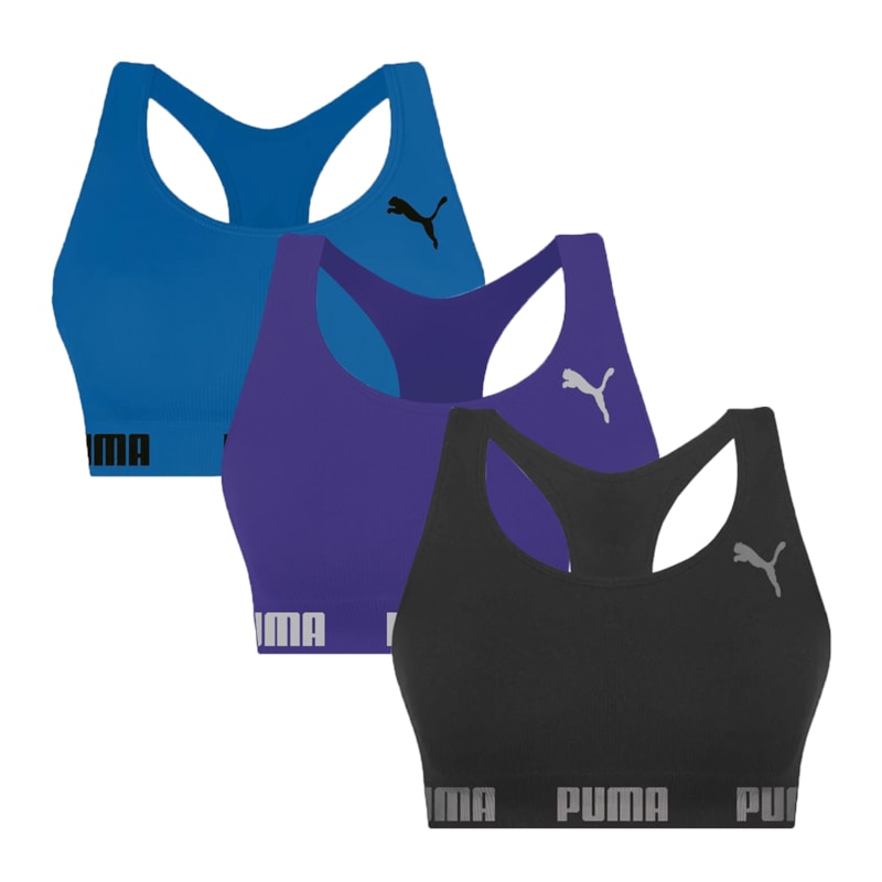 Kit 3 Tops Puma Nadador Sem Costura Feminino