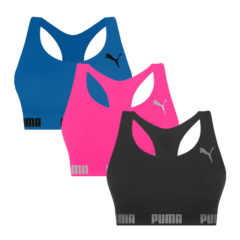 Kit 3 Tops Puma Nadador Sem Costura Feminino