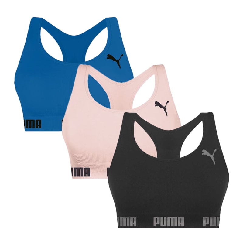 Kit 3 Tops Puma Nadador Sem Costura Feminino