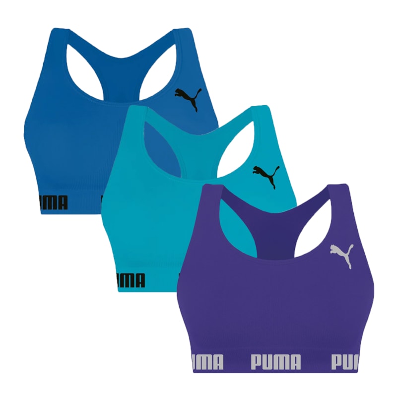 Kit 3 Tops Puma Nadador Sem Costura Feminino