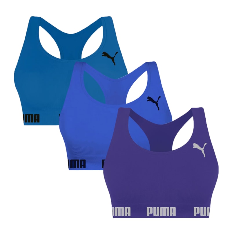 Kit 3 Tops Puma Nadador Sem Costura Feminino