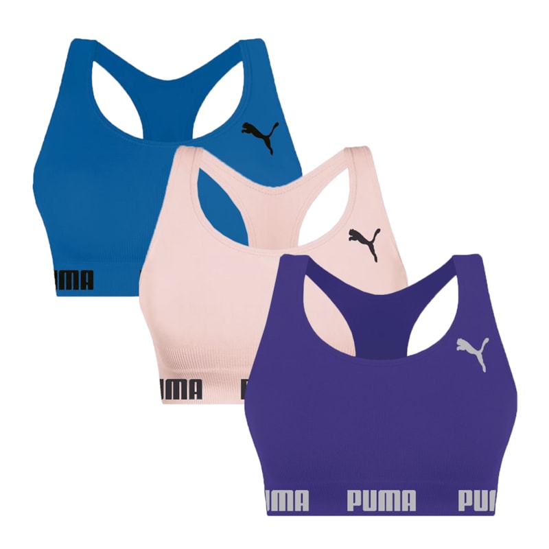 Kit 3 Tops Puma Nadador Sem Costura Feminino