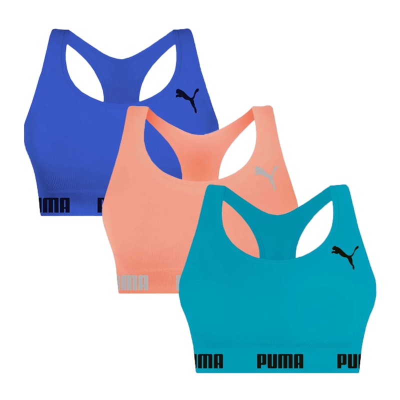 Kit 3 Tops Puma Nadador Sem Costura Feminino