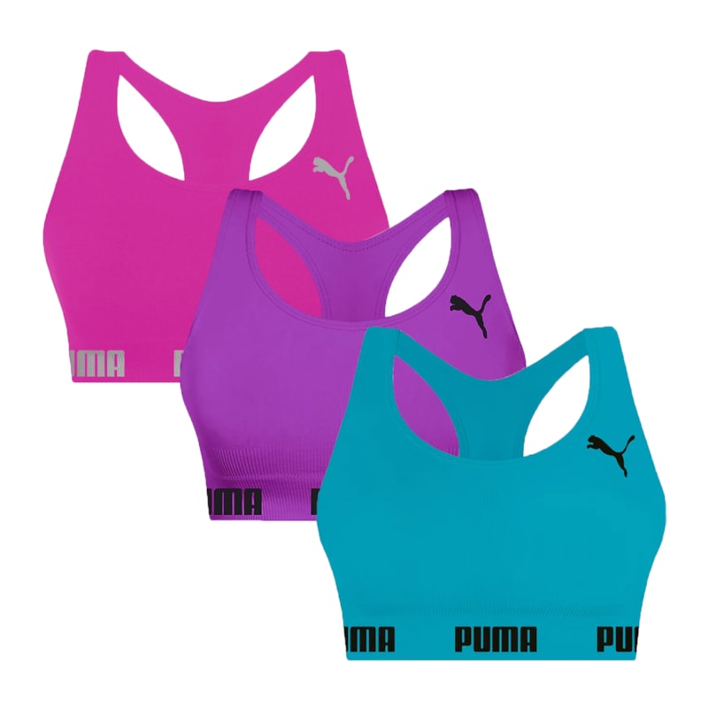 Kit 3 Tops Puma Nadador Sem Costura Feminino