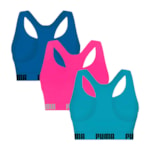 Kit 3 Tops Puma Nadador Sem Costura Feminino