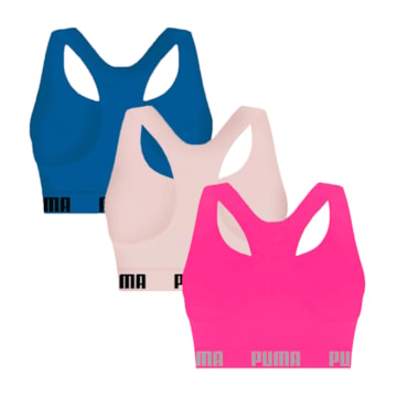 Kit 3 Tops Puma Nadador Sem Costura Feminino