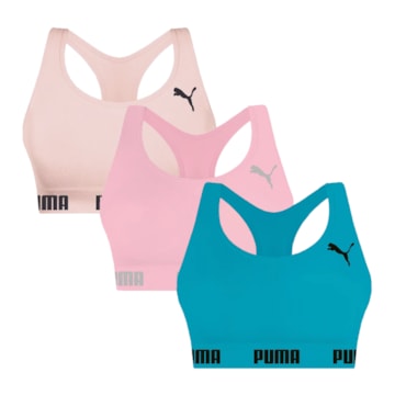 Kit 3 Tops Puma Nadador Sem Costura Feminino