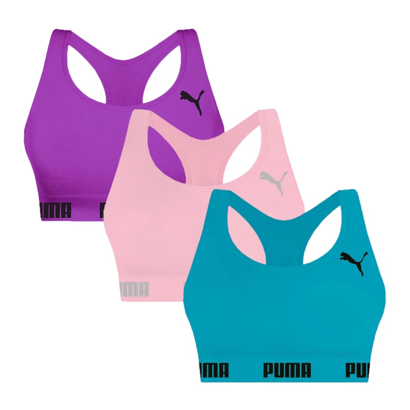 Kit 3 Tops Puma Nadador Sem Costura Feminino